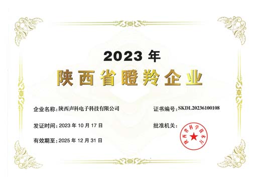 喜報 | 聲科電子榮獲2023陜西瞪羚企業